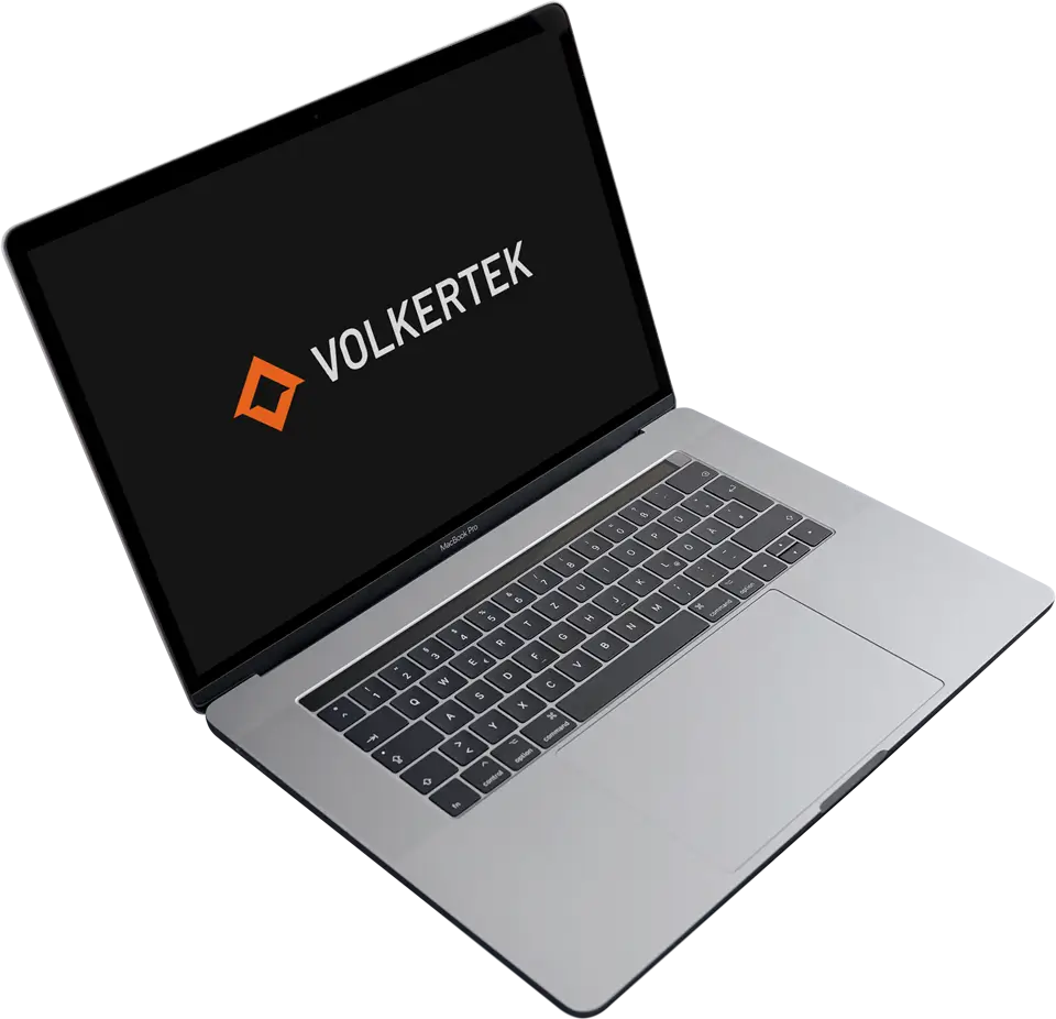 Notebook com logotipo Volkertek